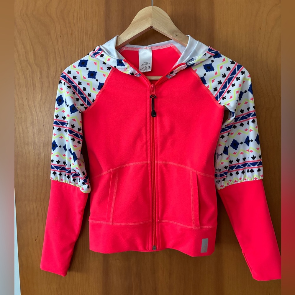 Zella Girls Full Zip Hooded Track Jacket- size Small 7/8